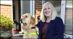 June Best with her assistance dog