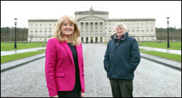 Chief Commissioners Geraldine McGahey and Les Allamby at Stormont